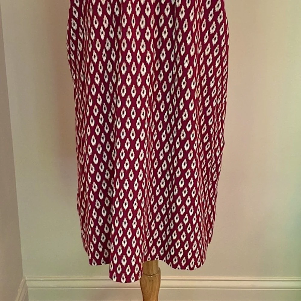 Old Navy Maroon Red Cream XXL Plus Girls Rustic Cottagecore Preppy Boho Dress